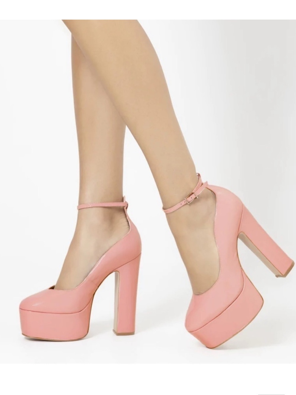 Schutz Renee Maryjane Patent Leather Platform Pump - ROSE COTTON, Size 7B